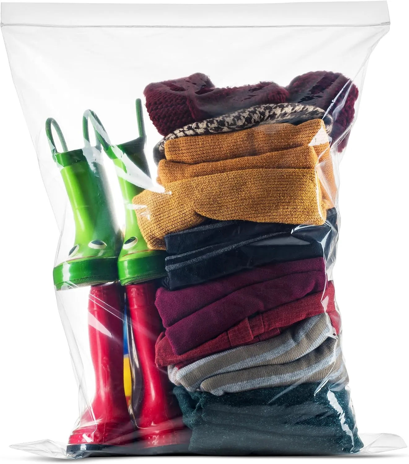 [ 49 COUNT ] Extra Large Strong Clear Resealable Zipper Food Storage Bags, 3.5 Gallon BIG Size, 16"x18", 2 MILL - Great for Freezer or Storage Organization (49 Bags)