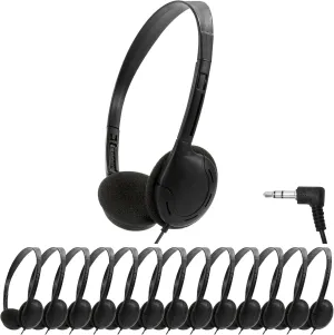 10 Pack Bulk Headphones for Kids, Wire Headphones Bulk for School, Classroom, Libraries, Museums, On-Ear Headphones Class Set for Teenagers, Boys, Girls, Adjustable with 3.5 mm Jack