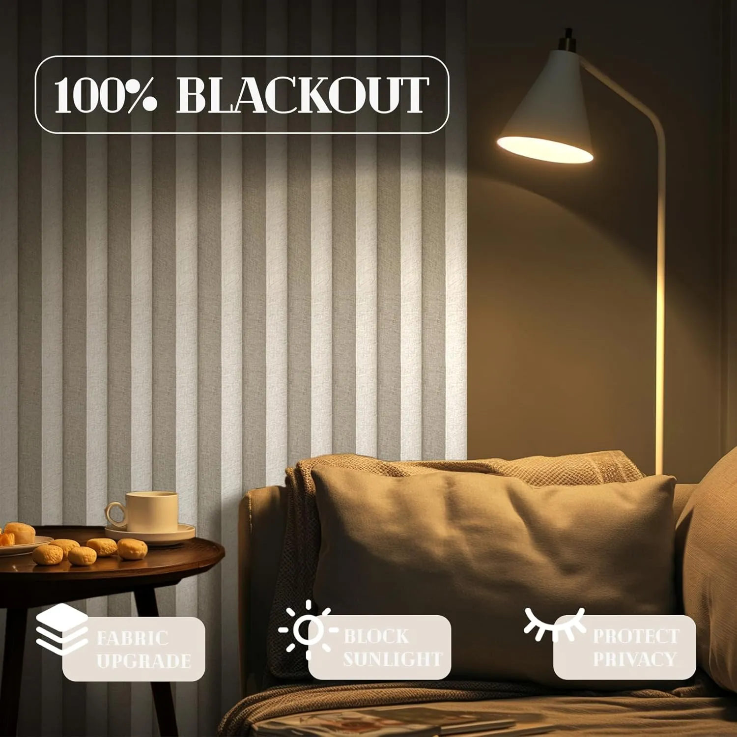 100% Blackout Curtains Patio Door Curtain Accordion Door Sliding Door Curtains Extra Wide Blackout Curtains Used for Room Divider(Off-White 98" W x 84" L)