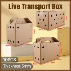 10PCS Disposable Cardboard Pet Carrier - 3 Sizes for Small Animals