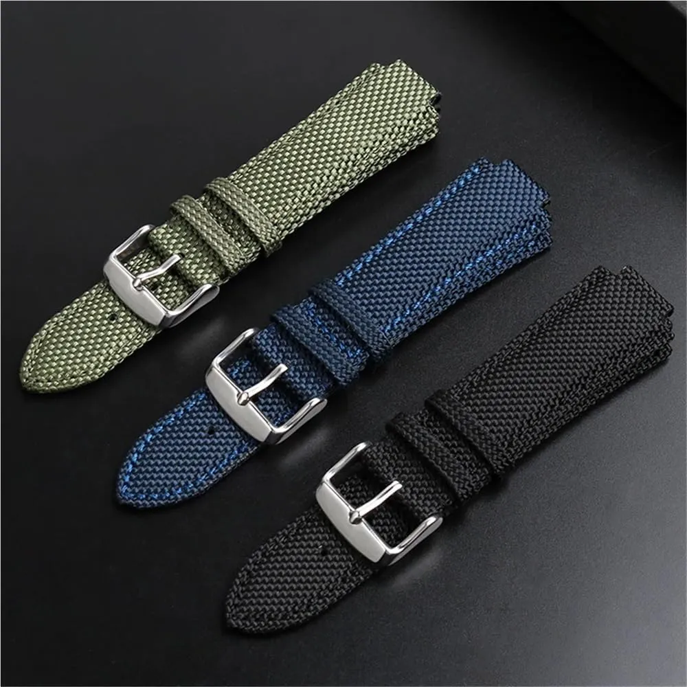 12mm Convex Mouth Nylon For Series Strap T137.407/410 Men Wristband Bracelet(Military green sk)