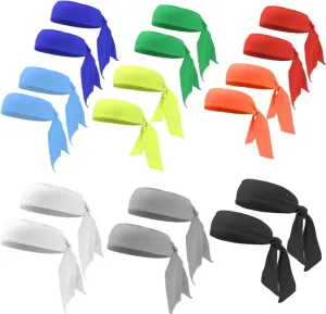 18 Pack Heads Tie Headband, Sport Athletic Sweatbands for Tennis Basketball Running Karate for Men Women Youth Kids