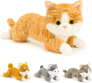 19 inch 3 lbs Cat Weighted Stuffed Animals, Realistic Weighted Cat Stuffed Animal, Sensory Comfort Plush Throw Pillow, Soft Kawaii Kitty Plush Toy Gift for Adults Kids Youth