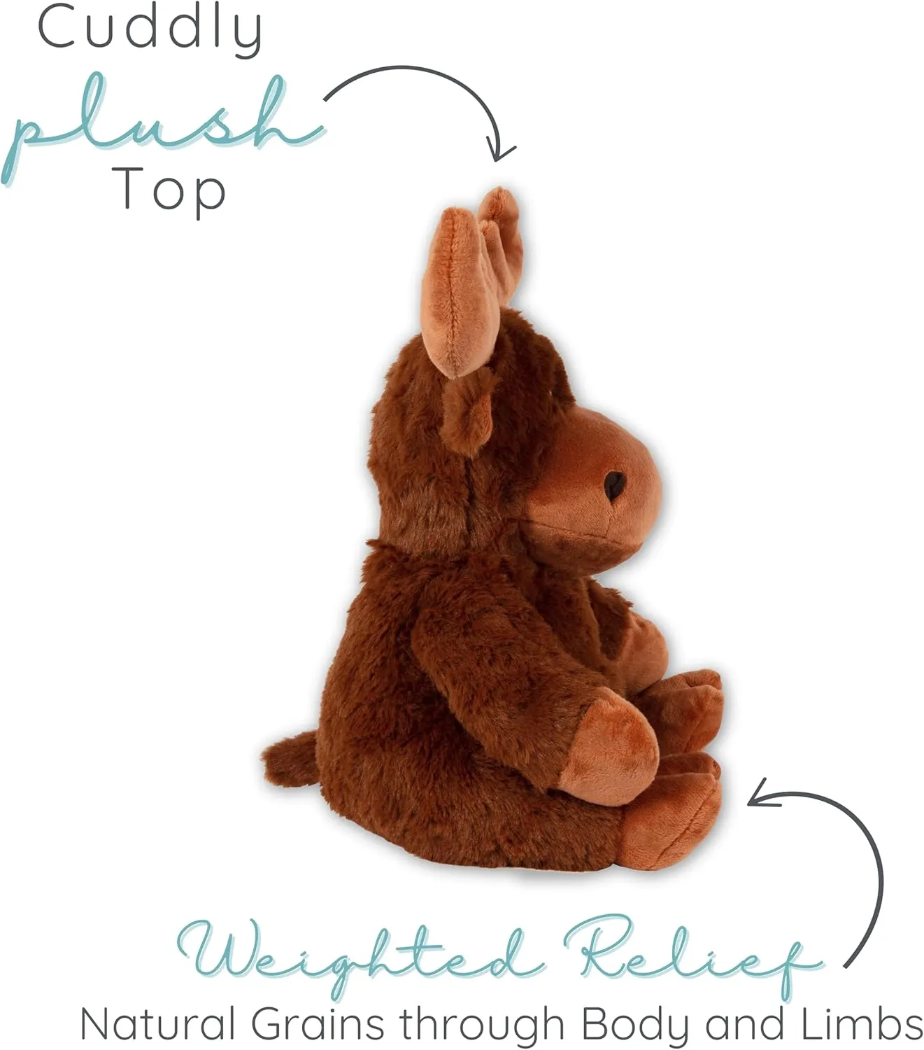 1i4 Group Warm Pals - Mack Moose - Cozy Microwavable Lavender Scented Plush Toys - Heated Stuffed Animal - Heatable Coolable Bedtime Comfort Plushie