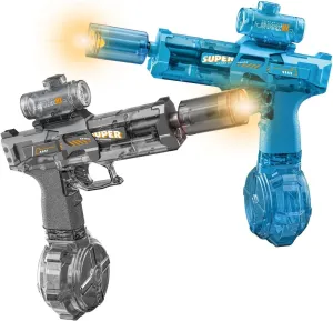 2 Pack Electric Water Guns with Lights, Full Auto, 32 FT Range Squirt Guns, High - Power Blasters for Summer Fun, Perfect Outdoor & Pool Water Toys for Adults & Kids