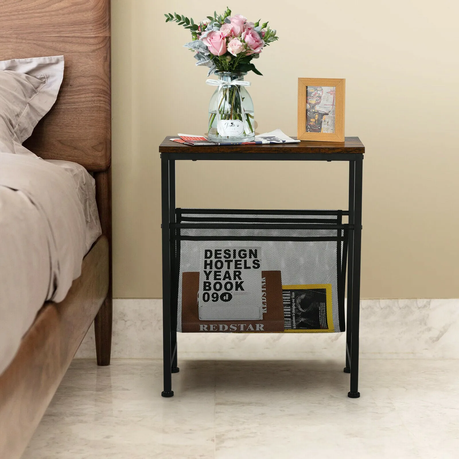 2 Tier Narrow Sofa Side End Table / Laptop Stand