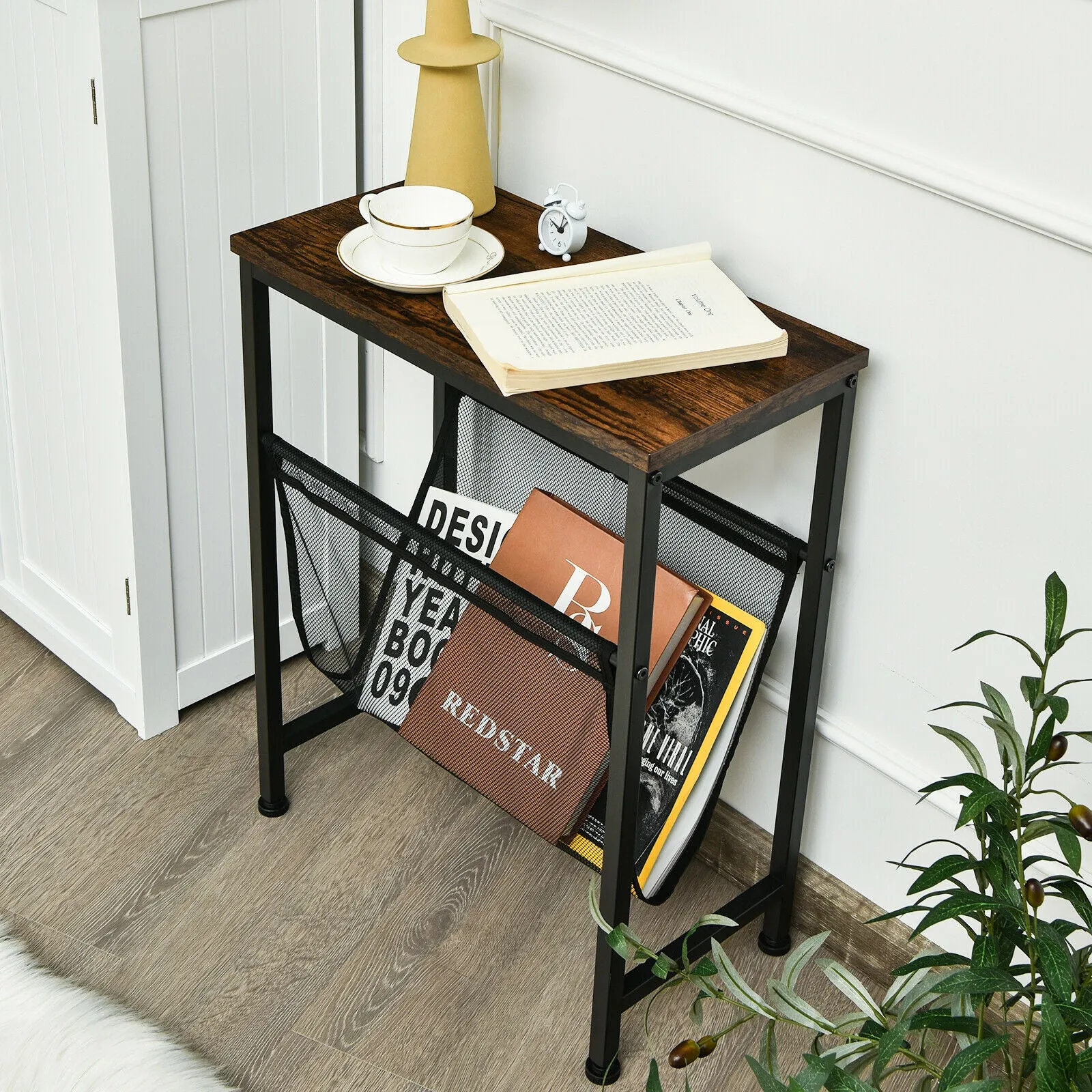 2 Tier Narrow Sofa Side End Table / Laptop Stand