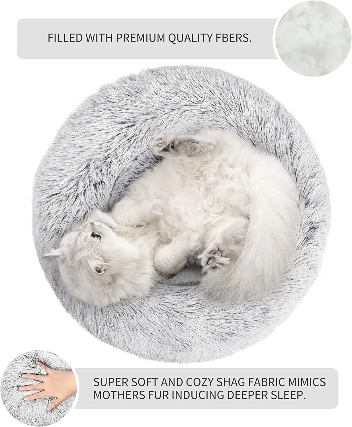 24In Cat and Small Dog Bed, gray, by Love's Cabin