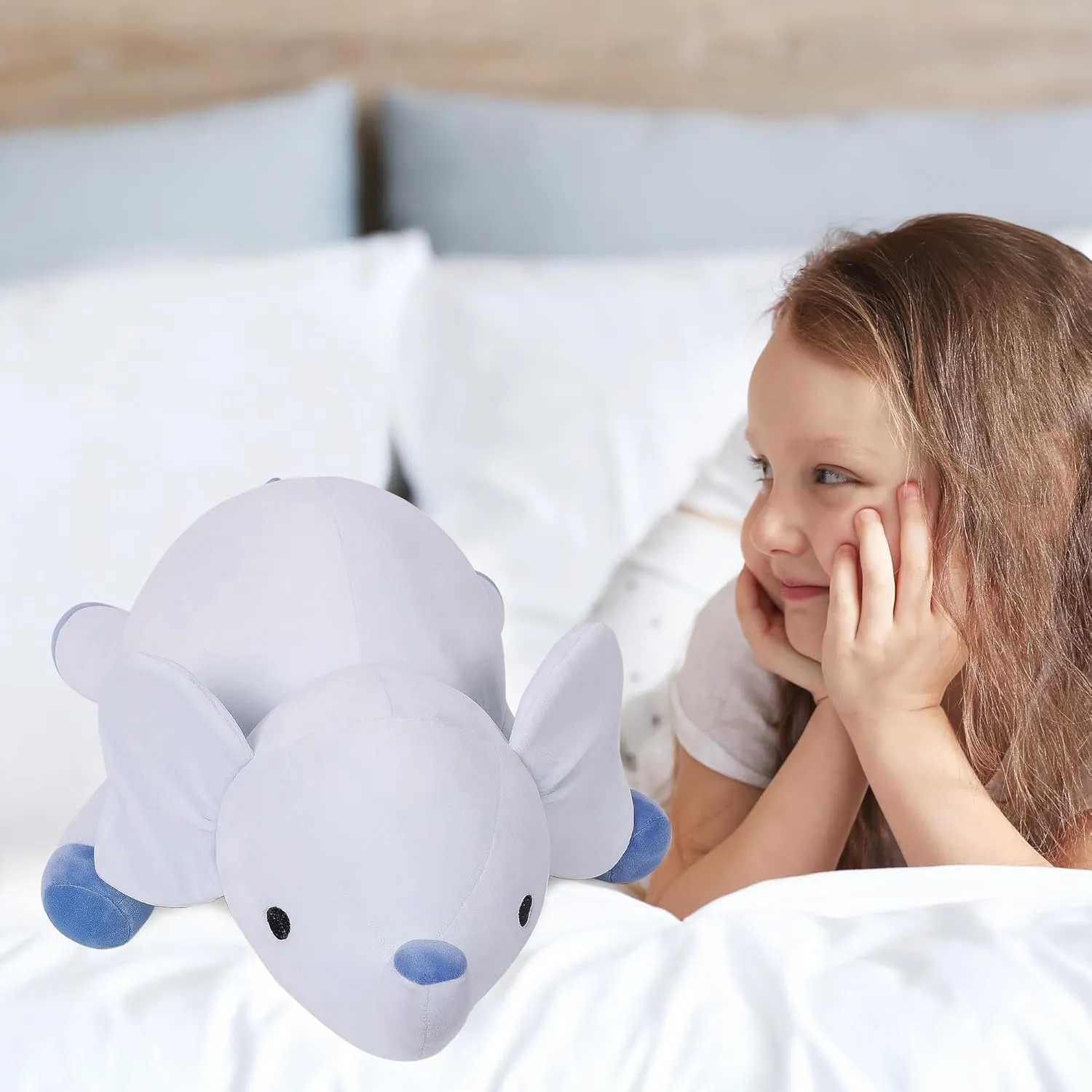 24" | 4.2 Pounds Blue Elephant Weighted Stuffed Animals - Cute Weighted Plush Toy Comfort Weighted Plush Pillow Gifts for Kids & Adults (24" | 4.2 lbs, Blue Elephant)