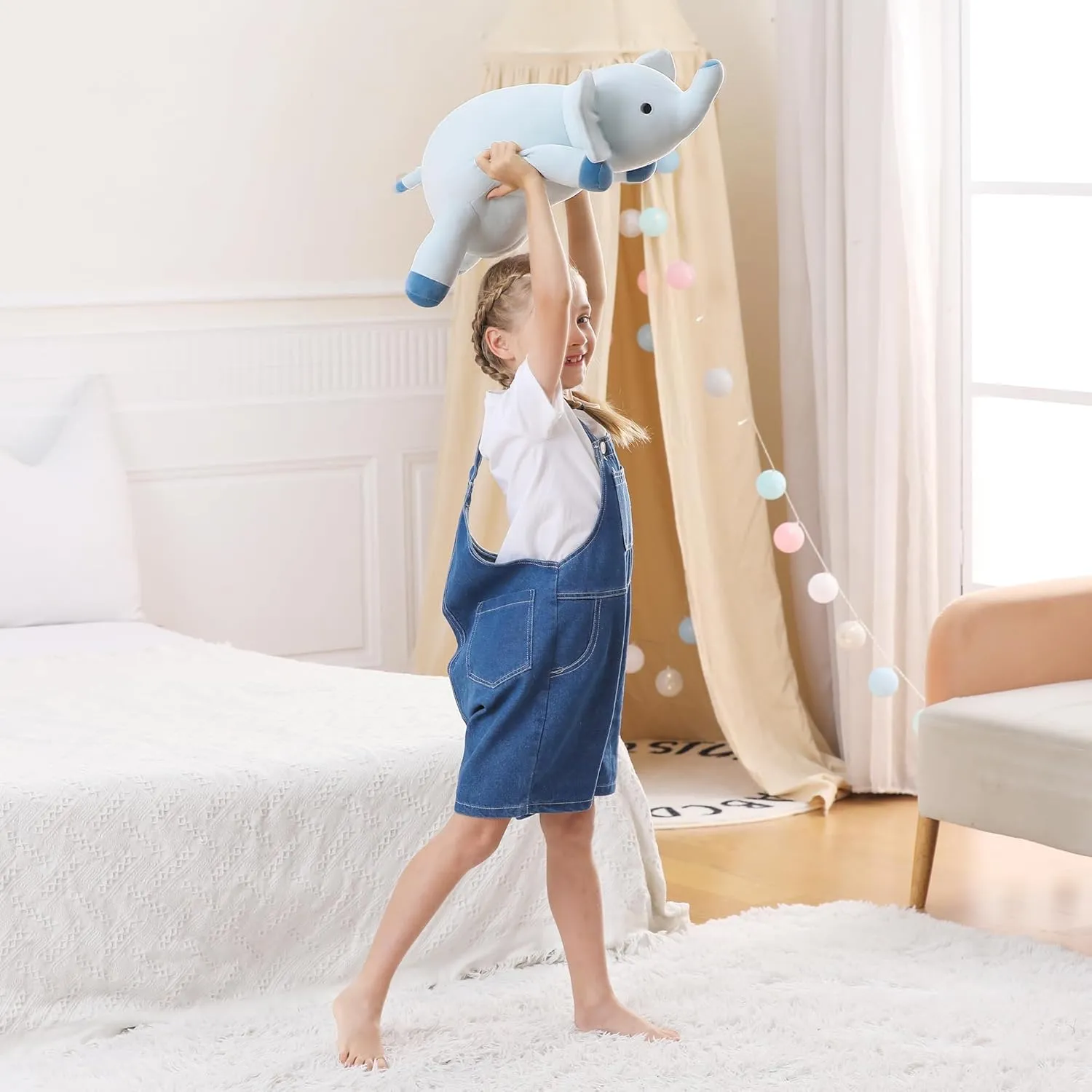 24" | 4.2 Pounds Blue Elephant Weighted Stuffed Animals - Cute Weighted Plush Toy Comfort Weighted Plush Pillow Gifts for Kids & Adults (24" | 4.2 lbs, Blue Elephant)