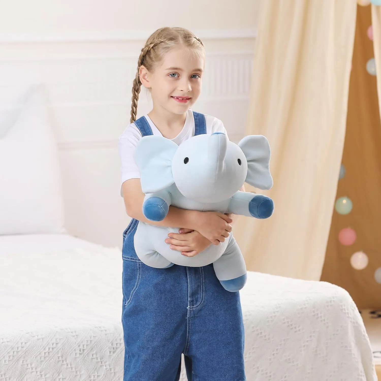 24" | 4.2 Pounds Blue Elephant Weighted Stuffed Animals - Cute Weighted Plush Toy Comfort Weighted Plush Pillow Gifts for Kids & Adults (24" | 4.2 lbs, Blue Elephant)