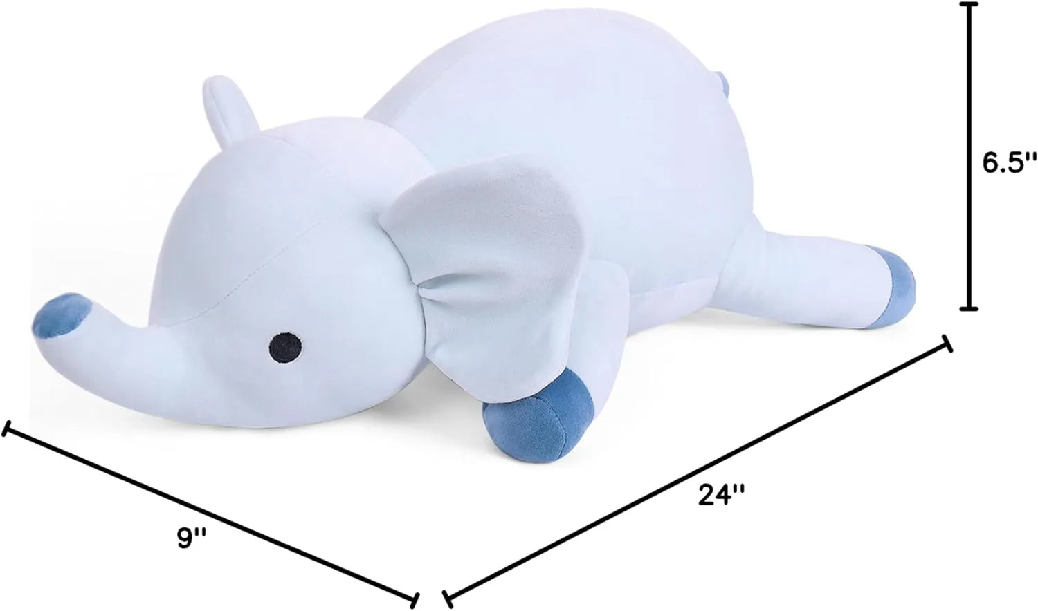 24" | 4.2 Pounds Blue Elephant Weighted Stuffed Animals - Cute Weighted Plush Toy Comfort Weighted Plush Pillow Gifts for Kids & Adults (24" | 4.2 lbs, Blue Elephant)