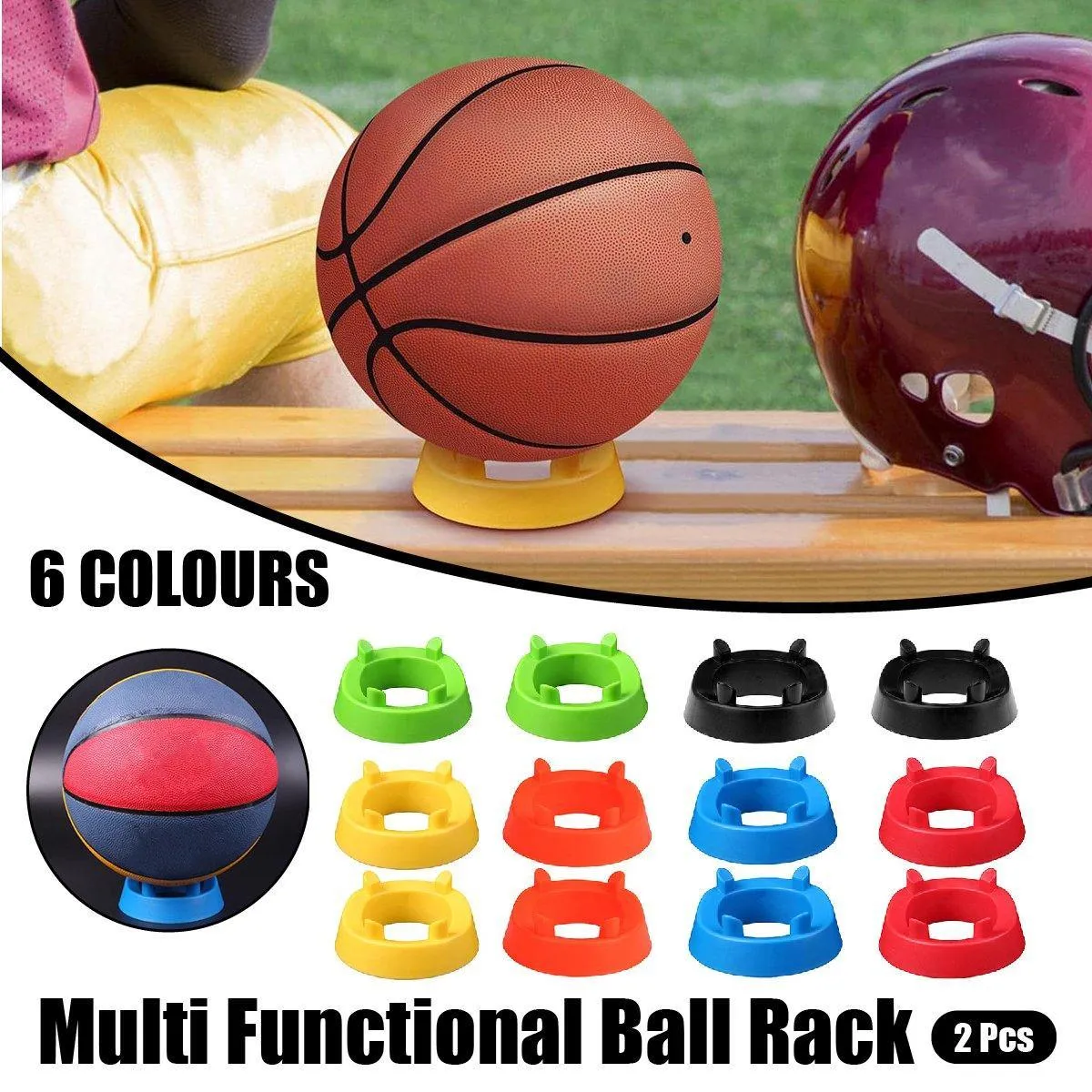 2PCS Football Basketball Volleyball Storage Stand Multi-Functional Ball Holder