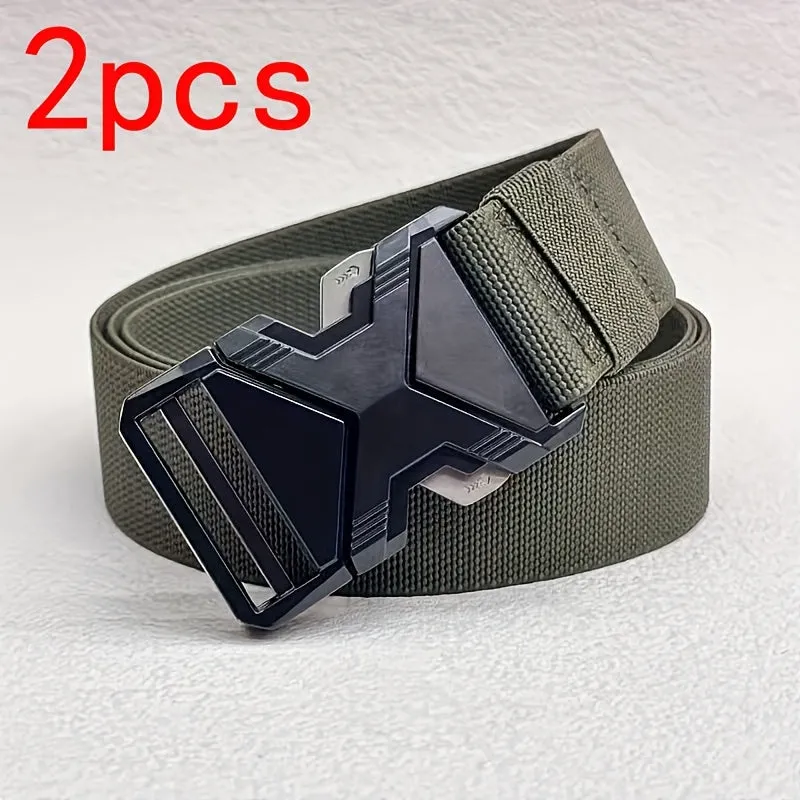 2pcs Tactical Belts Quick Release Buckles Nylon Material Outdoor Sports Running