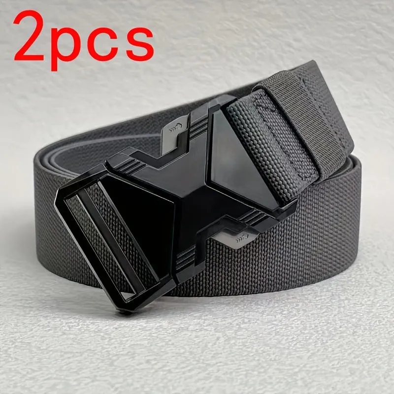 2pcs Tactical Belts Quick Release Buckles Nylon Material Outdoor Sports Running