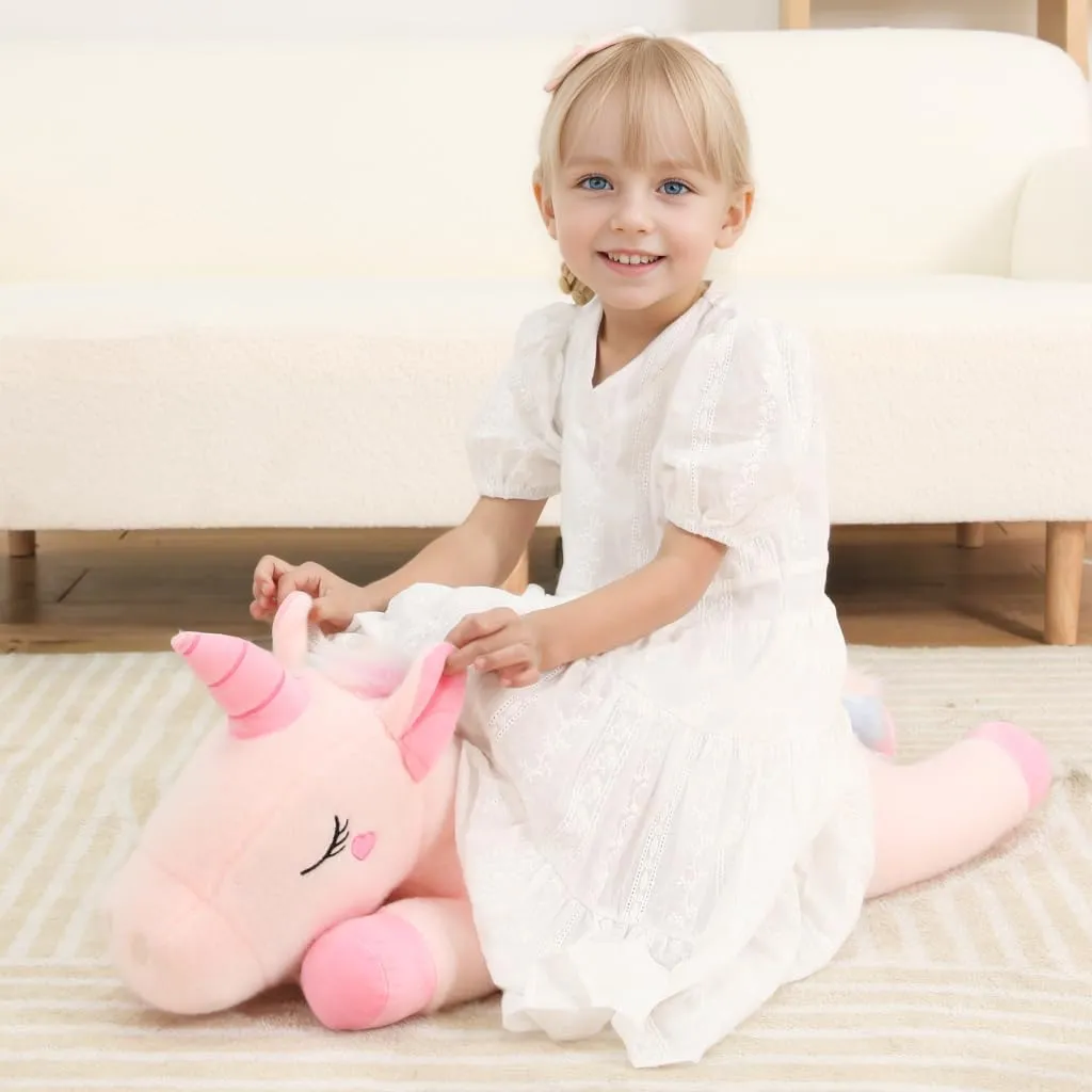32inch Cute Giant Pink Unicorn Plush, Jumbo Soft Body Pillow Pet, Large Rainbow Unicorn Stuffed Animals Toy, Big Doll for Kids Girls and Boys, Birthday