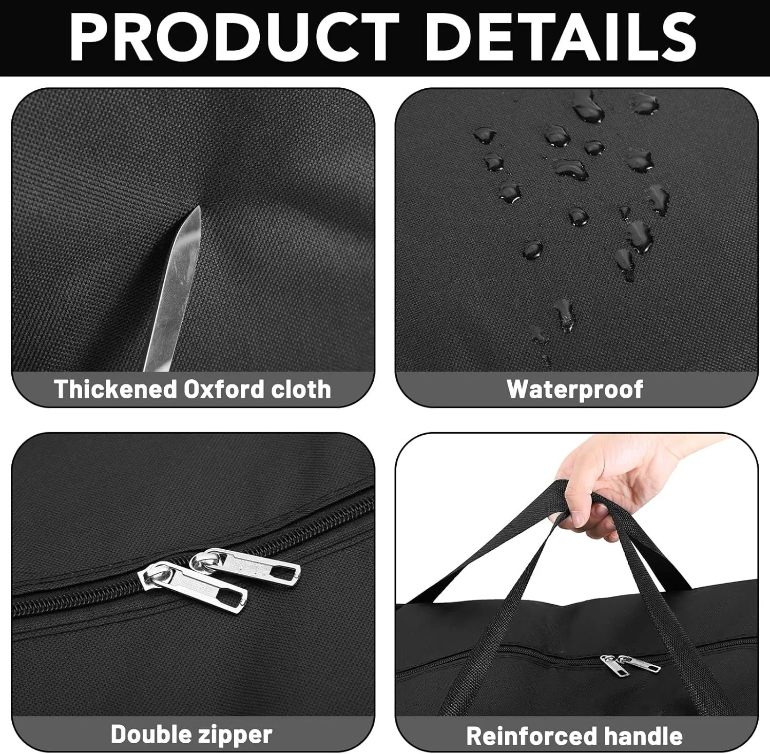 4 Pack 120L Large Storage Bags, Extra Large Moving Bags with Zips for Moving Storage Clothes Bedding Comforter Quilt Blankets Christmas Storage Containers