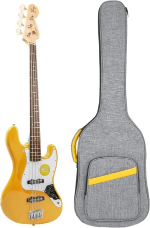 47 Inch Bass Guitar Gig Bag 0.38 Inch Thick Padding Backpack Soft Bass Case Dual Adjustable Shoulder Strap Pocket & Neck Strap Gray