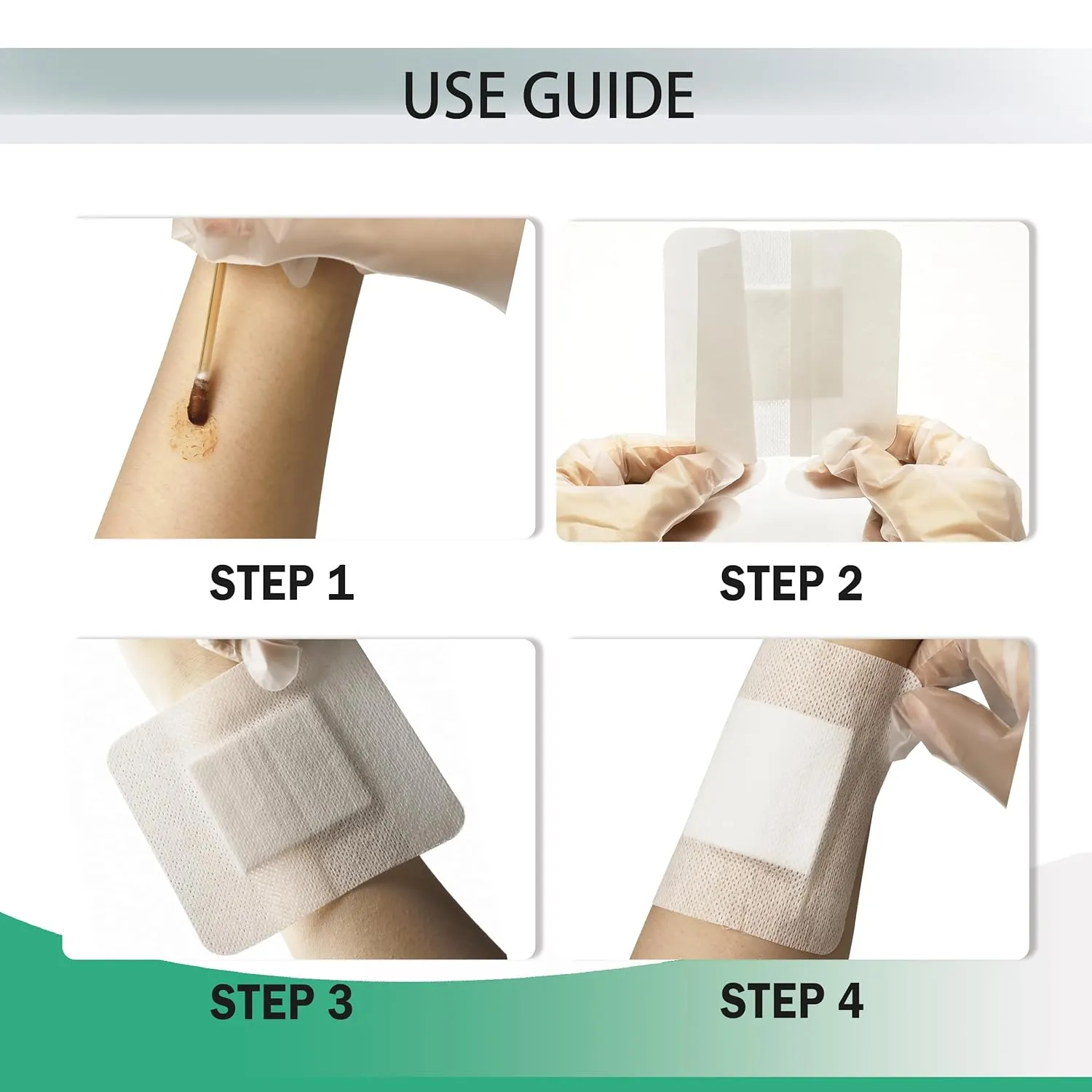4X8 Inches Extra Large Sterile Adhesive Island Wound Dressing Bandages - Non Woven Cover Bordered Gauze Pads, 25 Individually Pack, High Absorbent, Medical Grade by QICHUANG(4X8 INCHES - C25)
