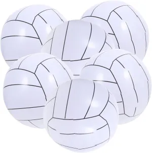 6 Pack Inflatable Pool Soccer Balls Giant Beach Inflatable Balls for Adults Teens PVC Material Pool Toys Set Random