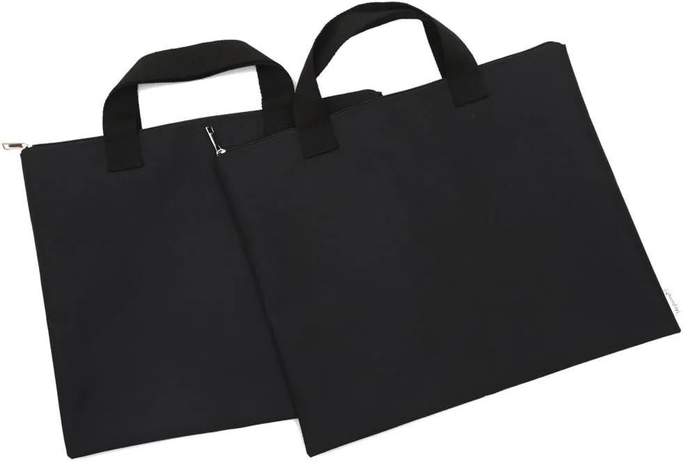 600D Portfolio Waterproof With Handle And Zipper For Student and Artist 2-pack