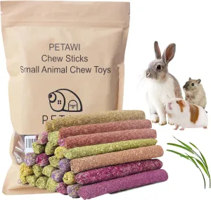 70Pcs Timothy Hay Sticks for Rabbit, Chinchilla, Guinea Pig, Bunny, Hamster - Chew Toys and Treats for Small Rodents' Teeth