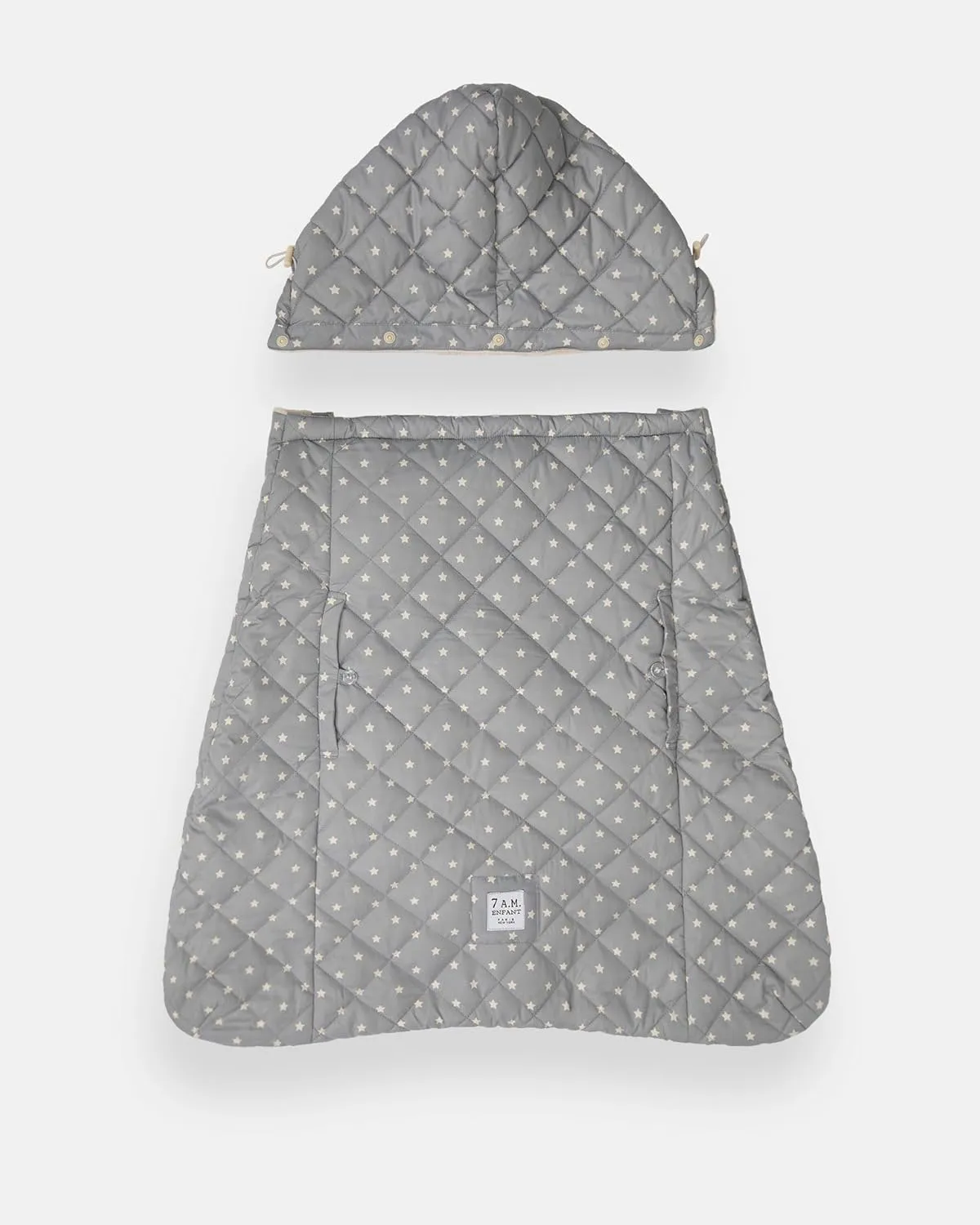 7AM Enfant Baby Carrier Cover - K-Poncho Universal Fit Winter Ultra Soft Plush Lining, Water Repellent Bunting Bag with Adjustable Hood, Multifunctional Stroller & Car Seat Blanket Cover | (0-3T)