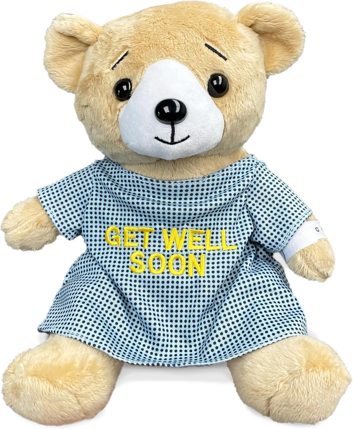 9" Get Well Soon Bear with Hospital Gown and Wrist Tag - 9 Inches - Perfect for Comfort and Love