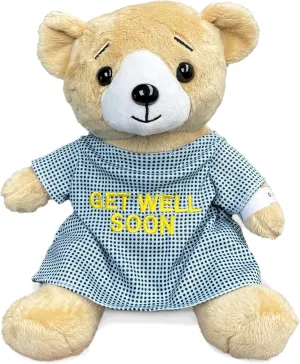 9" Get Well Soon Bear with Hospital Gown and Wrist Tag - 9 Inches - Perfect for Comfort and Love