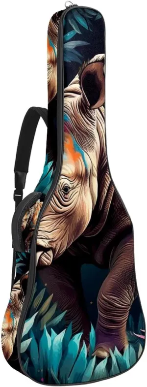 Acoustic Guitar Bag with Two Pockets Guitar Gig Bags,Bush Rhino 65 Water Resistent Dual Adjustable Shoulder Strap Guitar Case Gig Bag