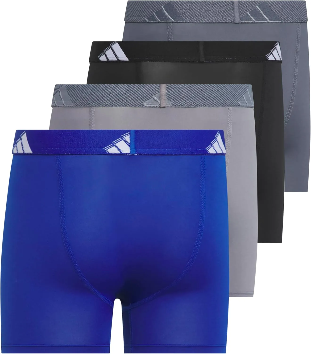 adidas Boys' Athletic Fit Microfiber Boxer Brief Underwear (4-Pack) Designed for Active Sport and All Day Comfort