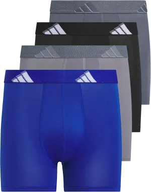 adidas Boys' Athletic Fit Microfiber Boxer Brief Underwear (4-Pack) Designed for Active Sport and All Day Comfort
