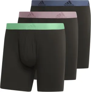 adidas Men's Performance Stretch Cotton Boxer Briefs 3-Pack, Soft Underwear, Superior Comfort