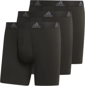 adidas Men's Performance Stretch Cotton Boxer Briefs 3-Pack, Soft Underwear, Superior Comfort