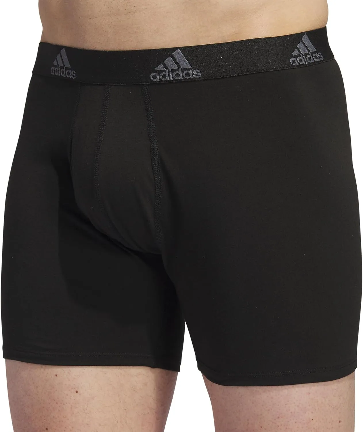 adidas Men's Performance Stretch Cotton Boxer Briefs 3-Pack, Soft Underwear, Superior Comfort