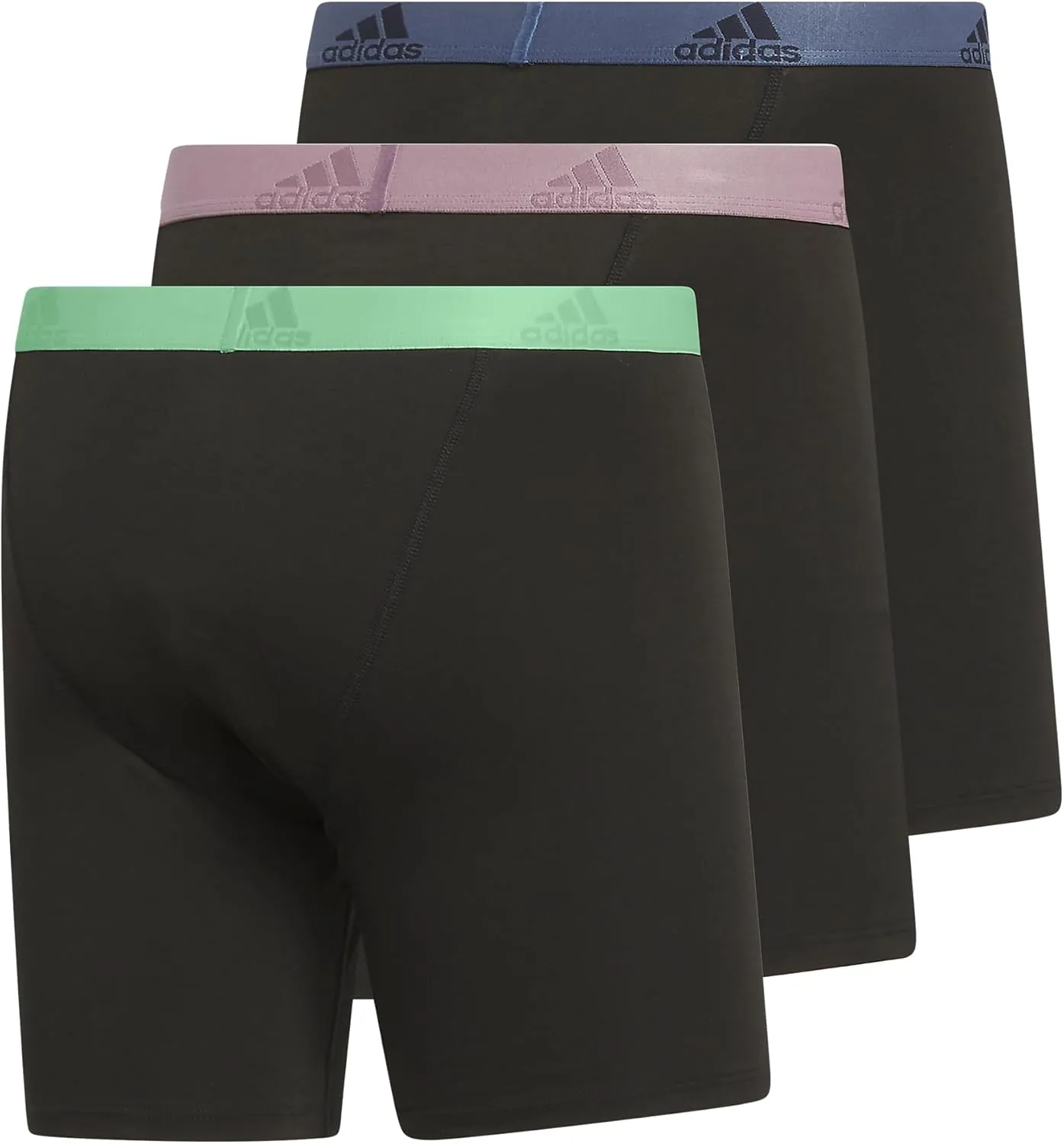 adidas Men's Performance Stretch Cotton Boxer Briefs 3-Pack, Soft Underwear, Superior Comfort