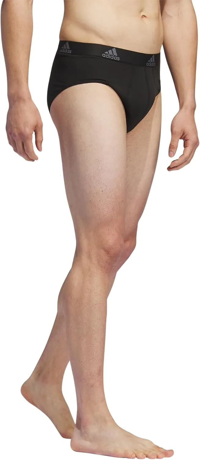 adidas Men's Performance Stretch Cotton Brief Underwear (3-Pack) Designed for Active Comfort and All Day Wear