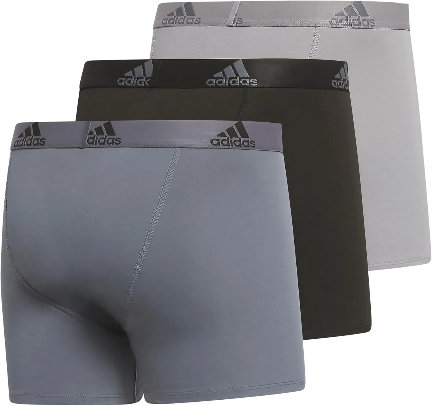 adidas Men's Performance Stretch Cotton Trunk Underwear (3-Pack) Designed for Active Comfort and All Day Wear