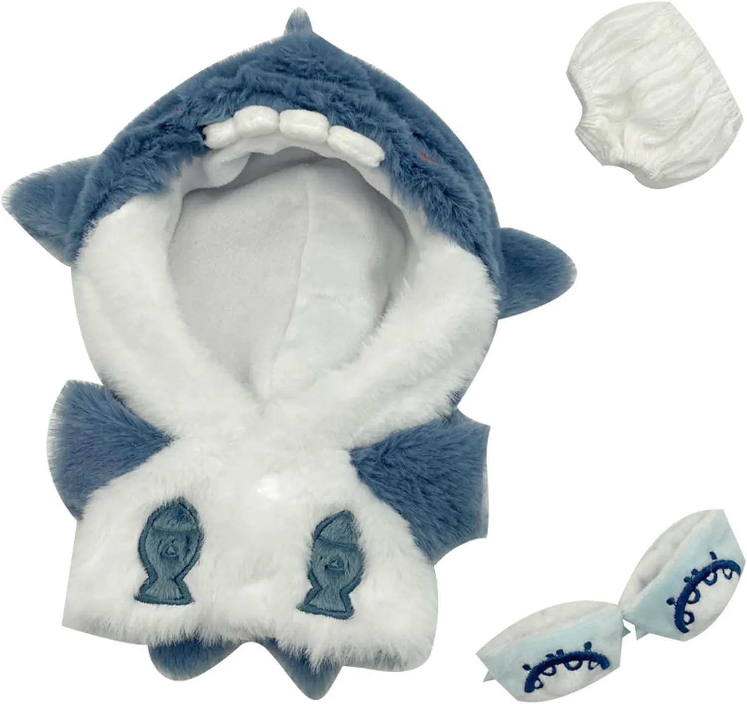 Adorable Shark Plush Toy Outfit Set - Perfect for 20cm Cotton Dolls and Stuffed Animals