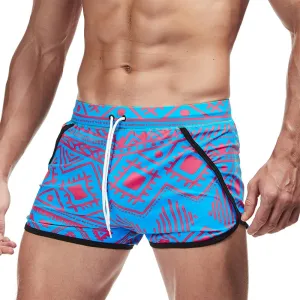 AIMPACT Mens Swim Trunks Quick Dry Board Shorts 80s 90s Vintage Swimwear with Lining Swim Shorts for Men