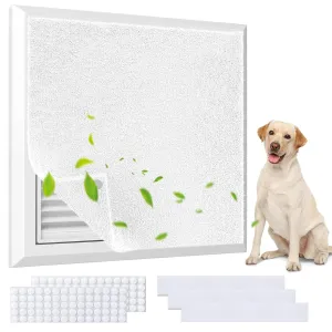 Air Vent Filter 20x100 Inch,Cut to Size Air Filter Material (60  Filters), Electrostatic Triple Vent Filters for Floor, Ceiling, HVAC & RV Vents, Includes 48 Adhesive Hook Tape