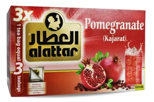 AlAttar Pomegranate Tea Pure Herbal Al Attar ElAttar El Attar Herbals No Additives Herb Non Gmo Herbs Kosher Halal (60 Tea Bags) العطار رمان حلال