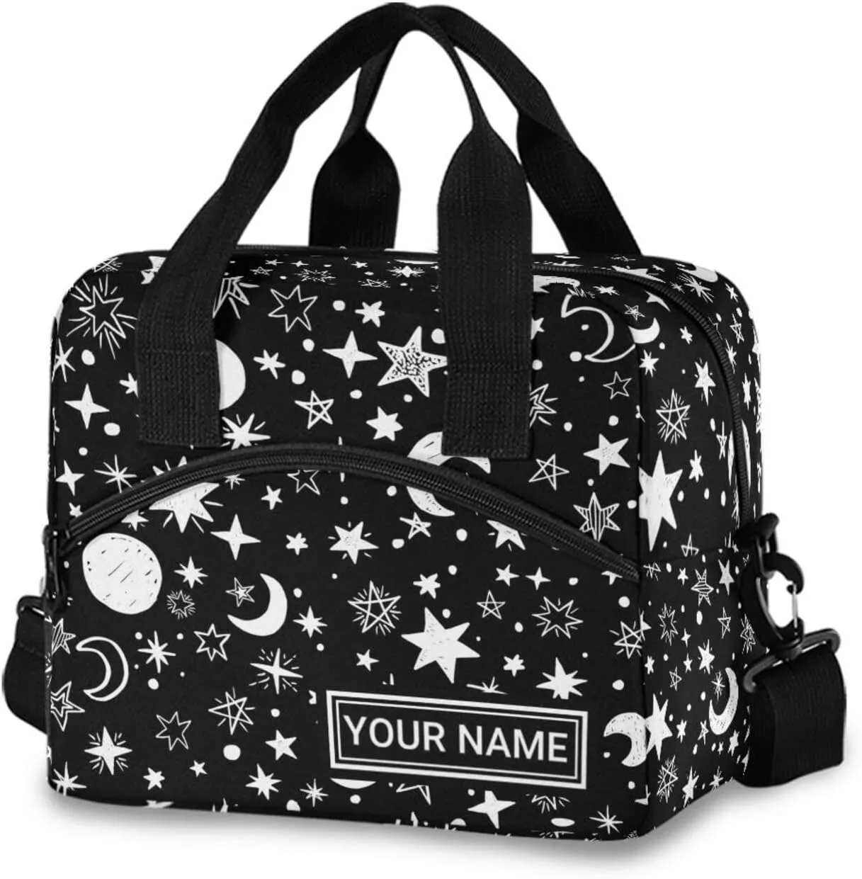 ALAZA Lunch Bag Cooler Tote Bag Insulated large Moon and Stars School Work Portable Adjustable Shoulder Strap