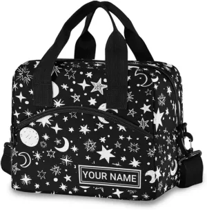 ALAZA Lunch Bag Cooler Tote Bag Insulated large Moon and Stars School Work Portable Adjustable Shoulder Strap