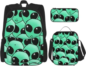 Alien Invasion 3pcs Backpack 16 Inch Backpack Outdoor Sports Travel Backpack