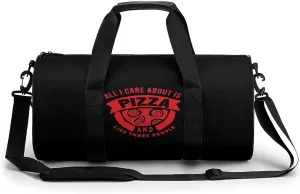 All I Care About is Pizza Sports Gym Bag Portable Duffel Bag Travel Workout Bag with Adjustable Strap for Men Women