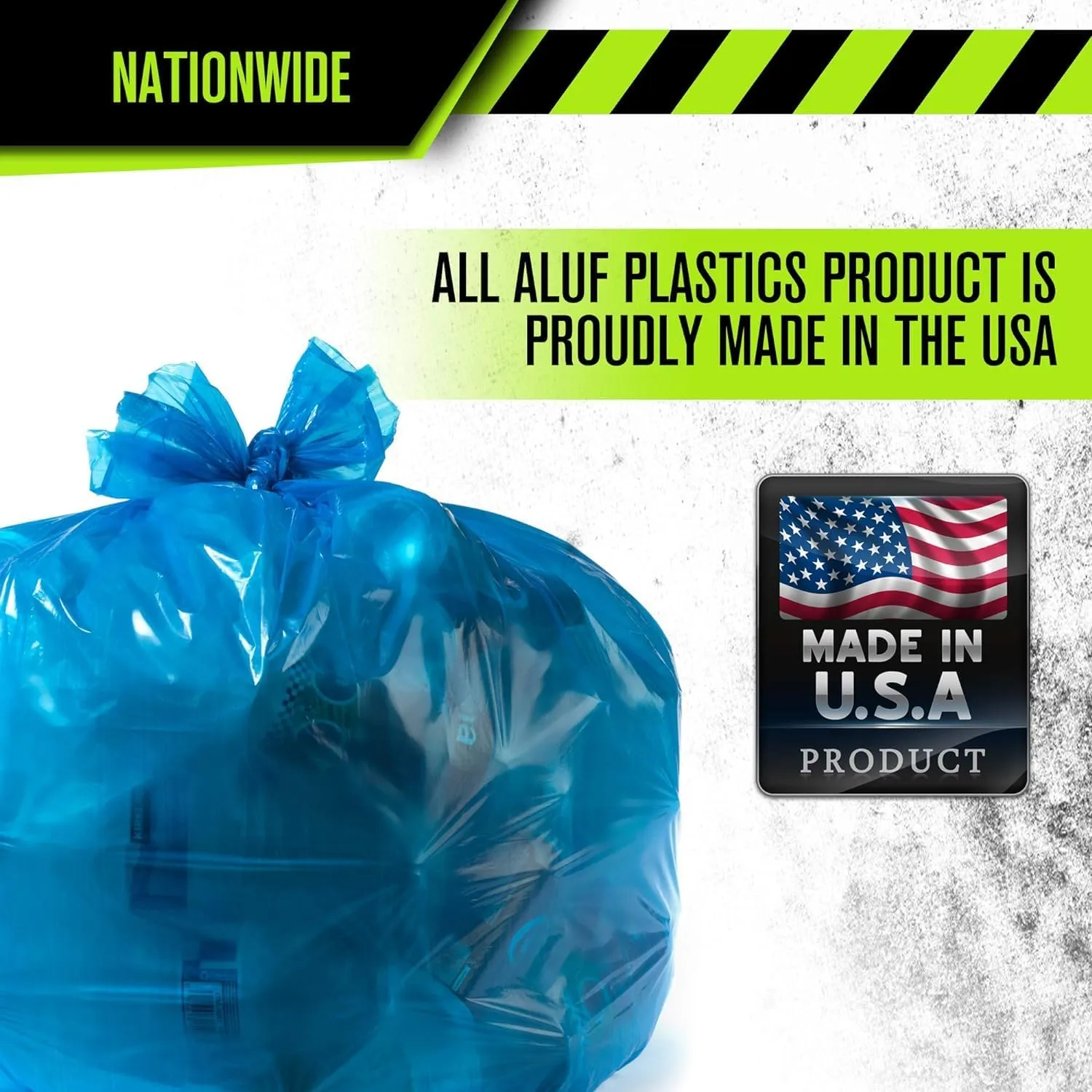 Aluf Plastics 40-45 Gallon 1.2 (Equivalent) MIL Blue Trash Garbage Recycling Bags - 33" x 46" - Pack of 100 - For Industrial, Home, Contractor