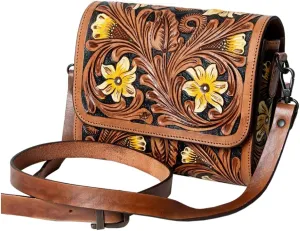 American Darling Hand Tooled Genuine Leather Women Bag Western Handbag Purse