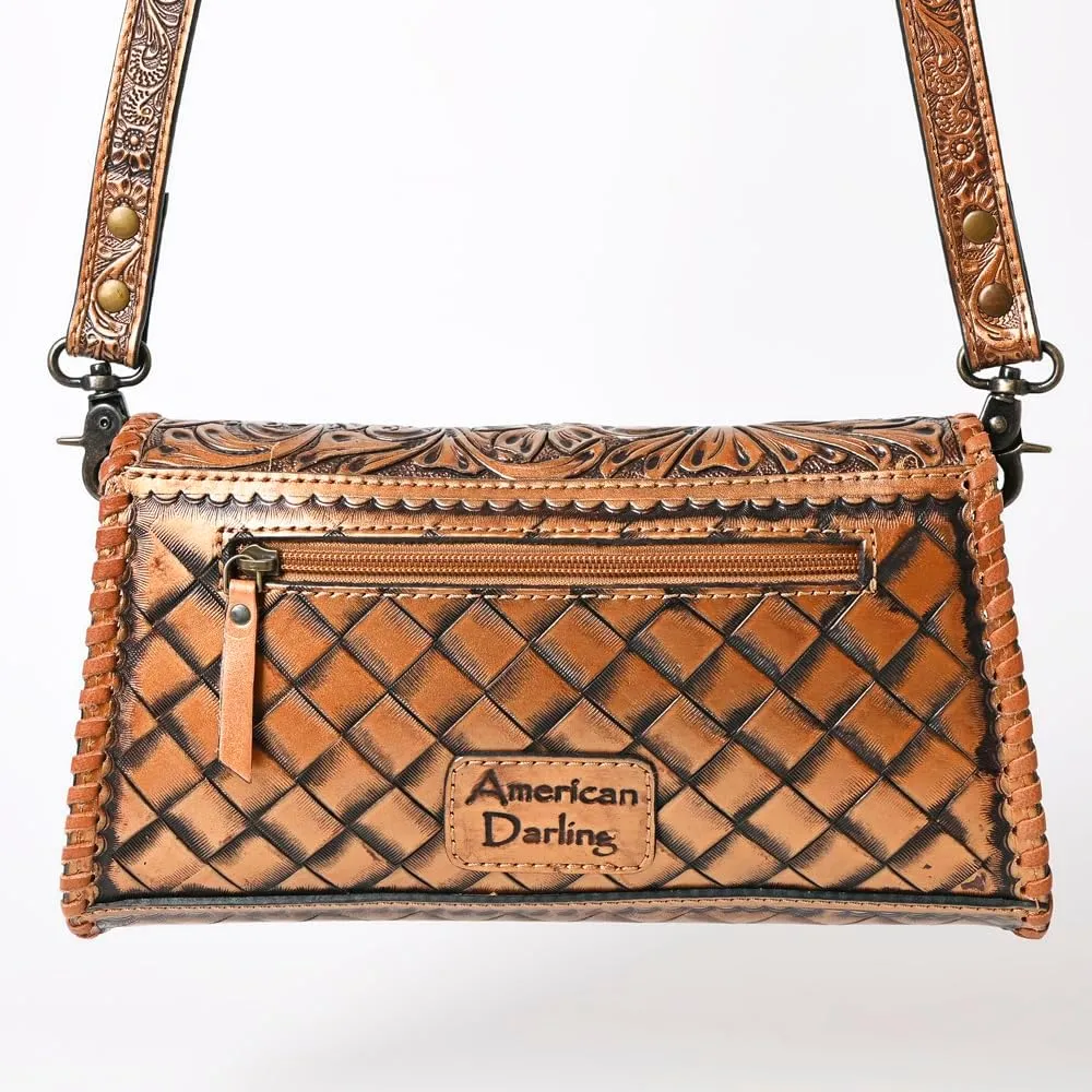 American Darling Wallet Hand Tooled Genuine Leather Women Bag Western Handbag Purse