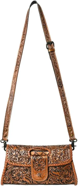 American Darling Wallet Hand Tooled Genuine Leather Women Bag Western Handbag Purse